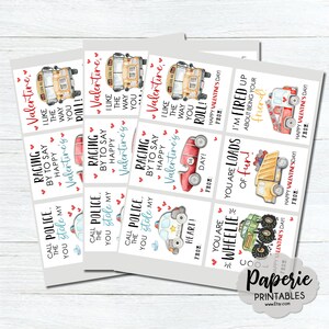 Transportation Valentine Cards, Kids Valentine Card, Transportation ...