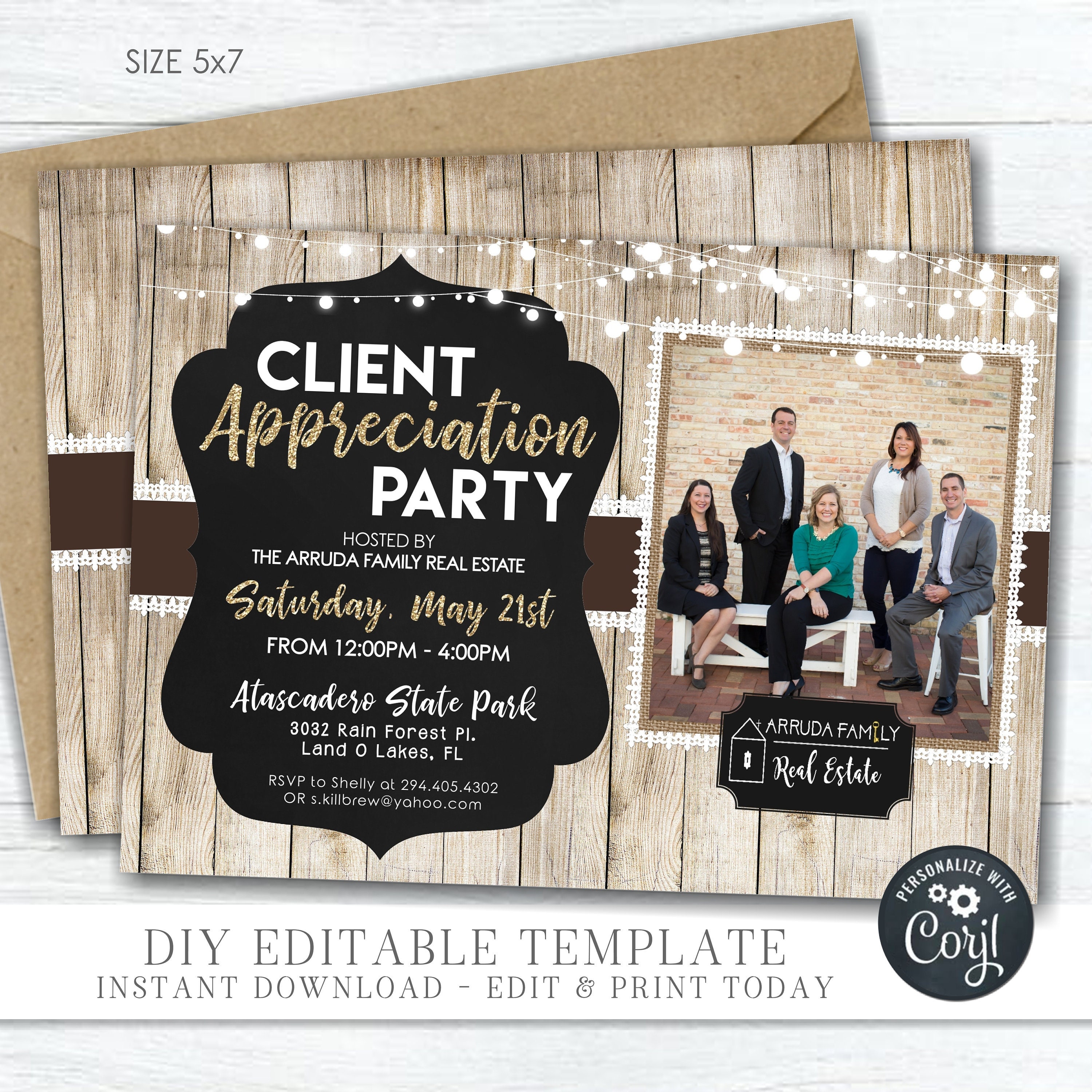 EDITABLE Realtor Appreciation Party Invitation Client -  Portugal