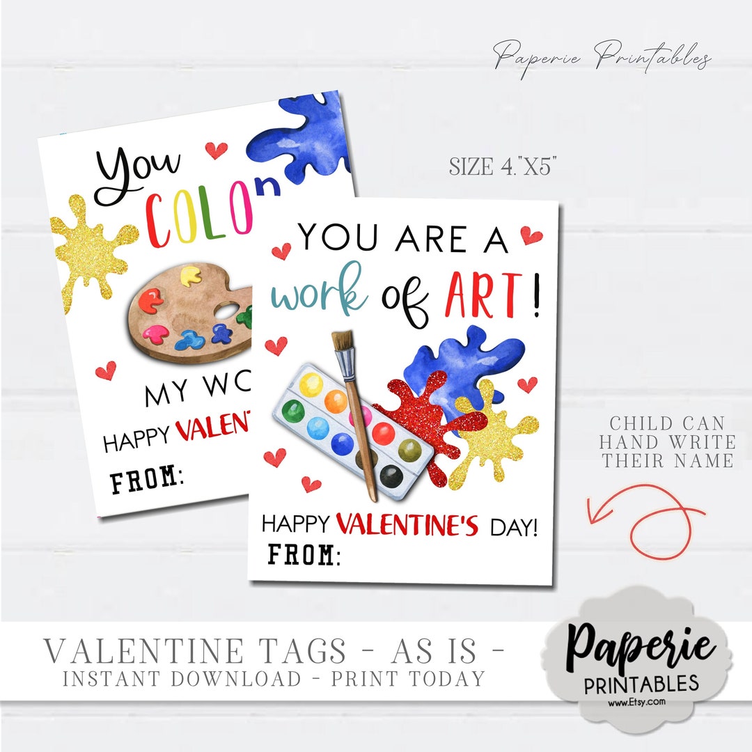 Paint Valentine Cards for Kids, Kids Valentine Cards, Painting ...