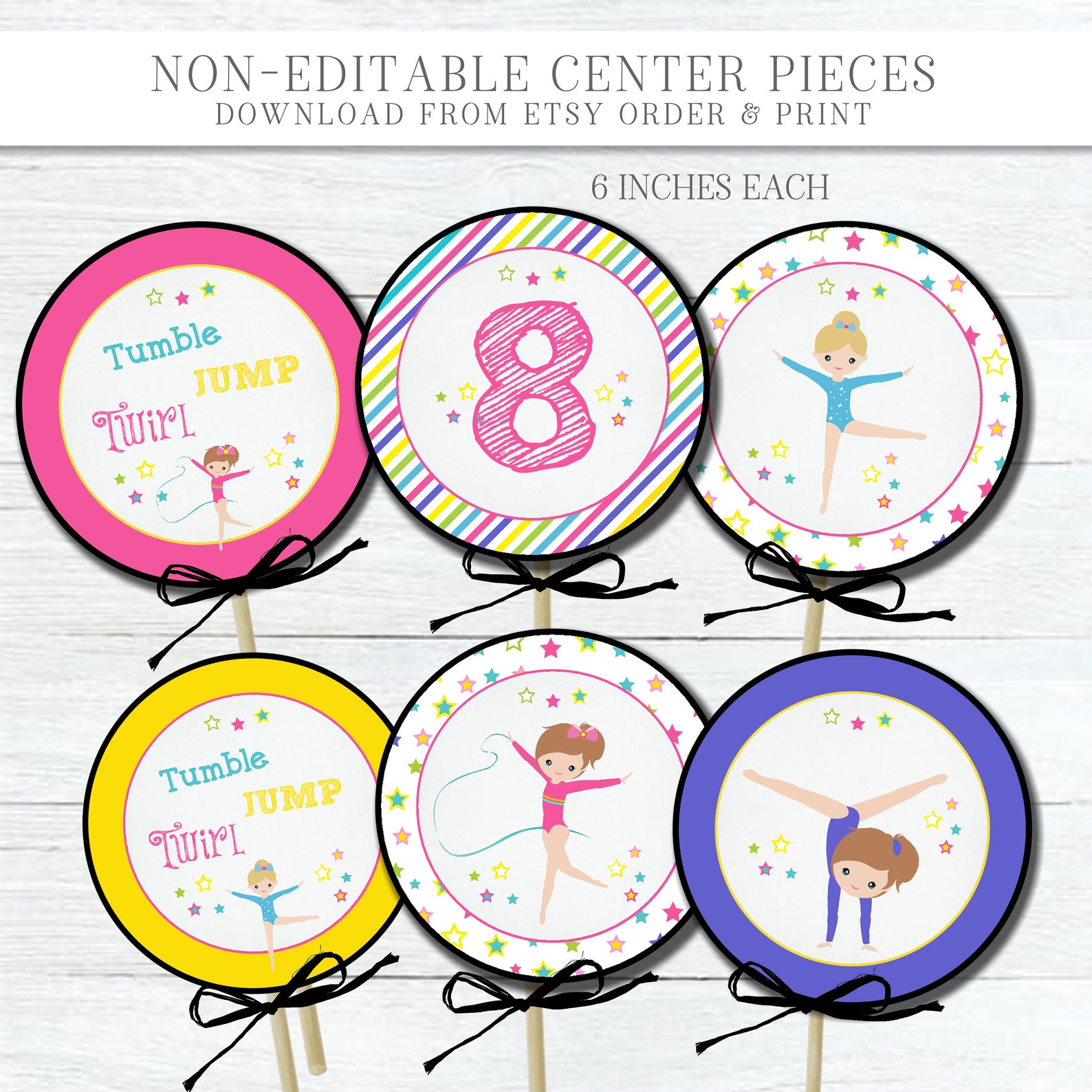 EDITABLE Gymnastics Birthday Bundle DIY Gymnastic Party - Etsy
