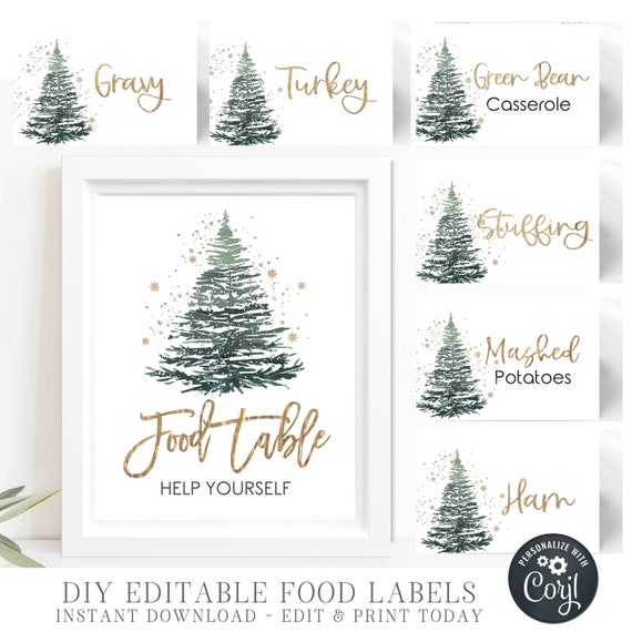 Christmas party food labels Clearance