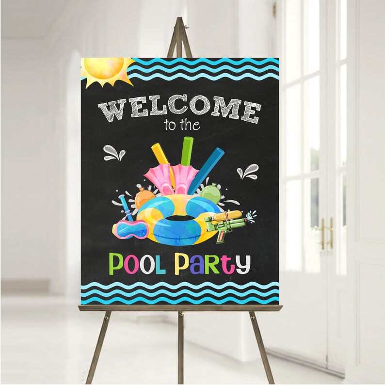 Editable Pool Party Sign Pool Party Poster Etsy