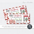 Editable Christmas Train Ride Ticket: Printable Gift Voucher (Corjl)