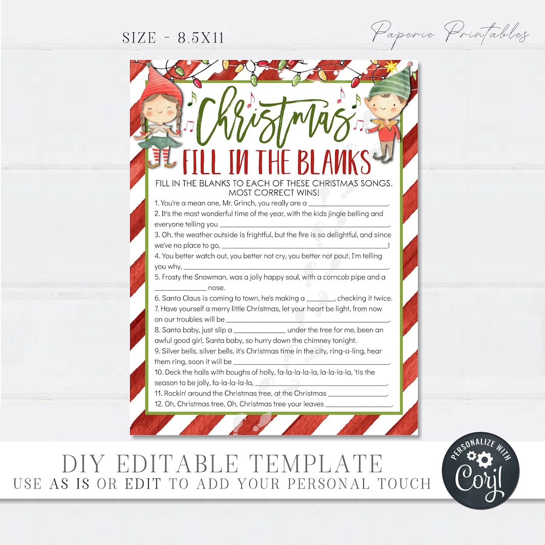 editable-christmas-fill-in-the-blanks-game-printable-trivia-digital-download-etsy for Free Printable Fill In The Blank Christmas Games Editable Christmas Fill in the Blanks Game: Printable Trivia (digital Download) - Etsy for Free Printable Fill In The Blank Christmas Games