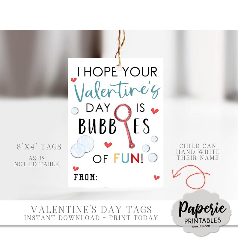 Bubbles Valentine Cards for Kids Kids Valentine Cards - Etsy