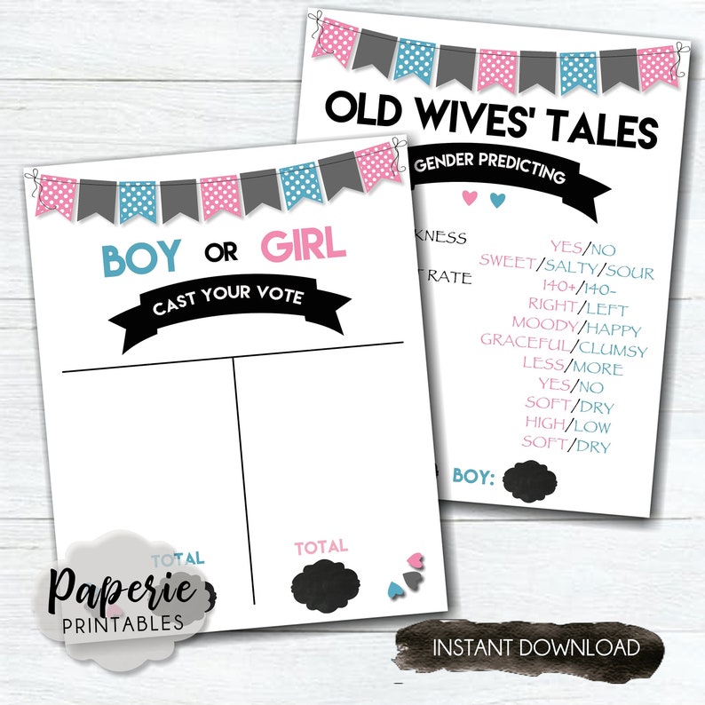 Cast Your Vote Boy or Girl Gender Reveal Party Sign Old Etsy