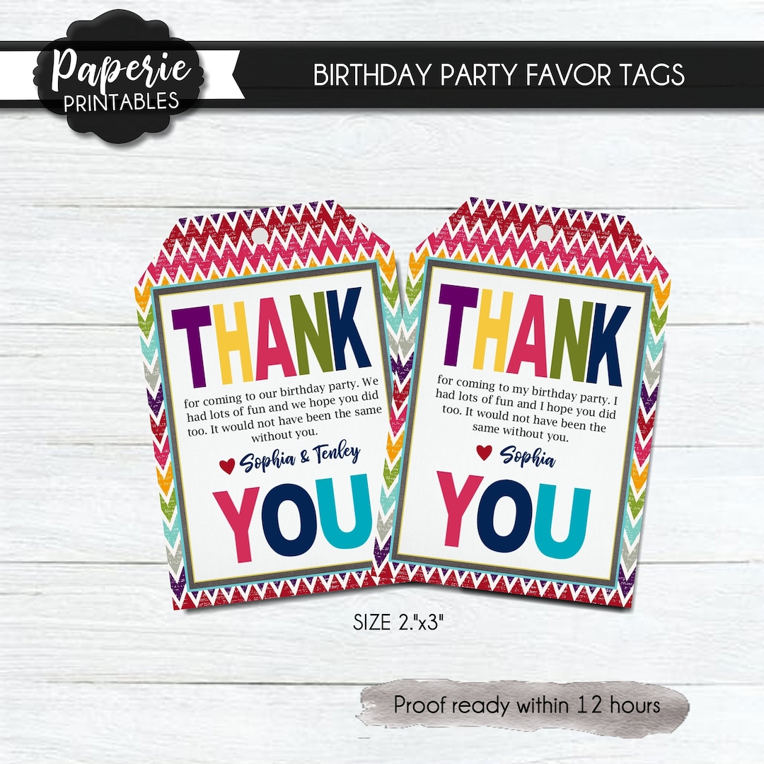 Birthday Party Favor Tags Siblings Birthday Party Favor Tags - Etsy