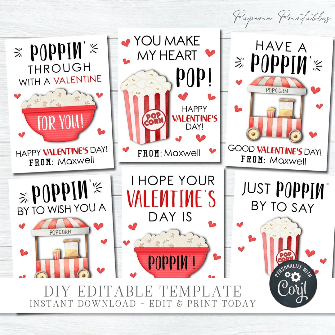 EDITABLE Popcorn Valentine Cards - Il 1080xN.4492970558 P9le