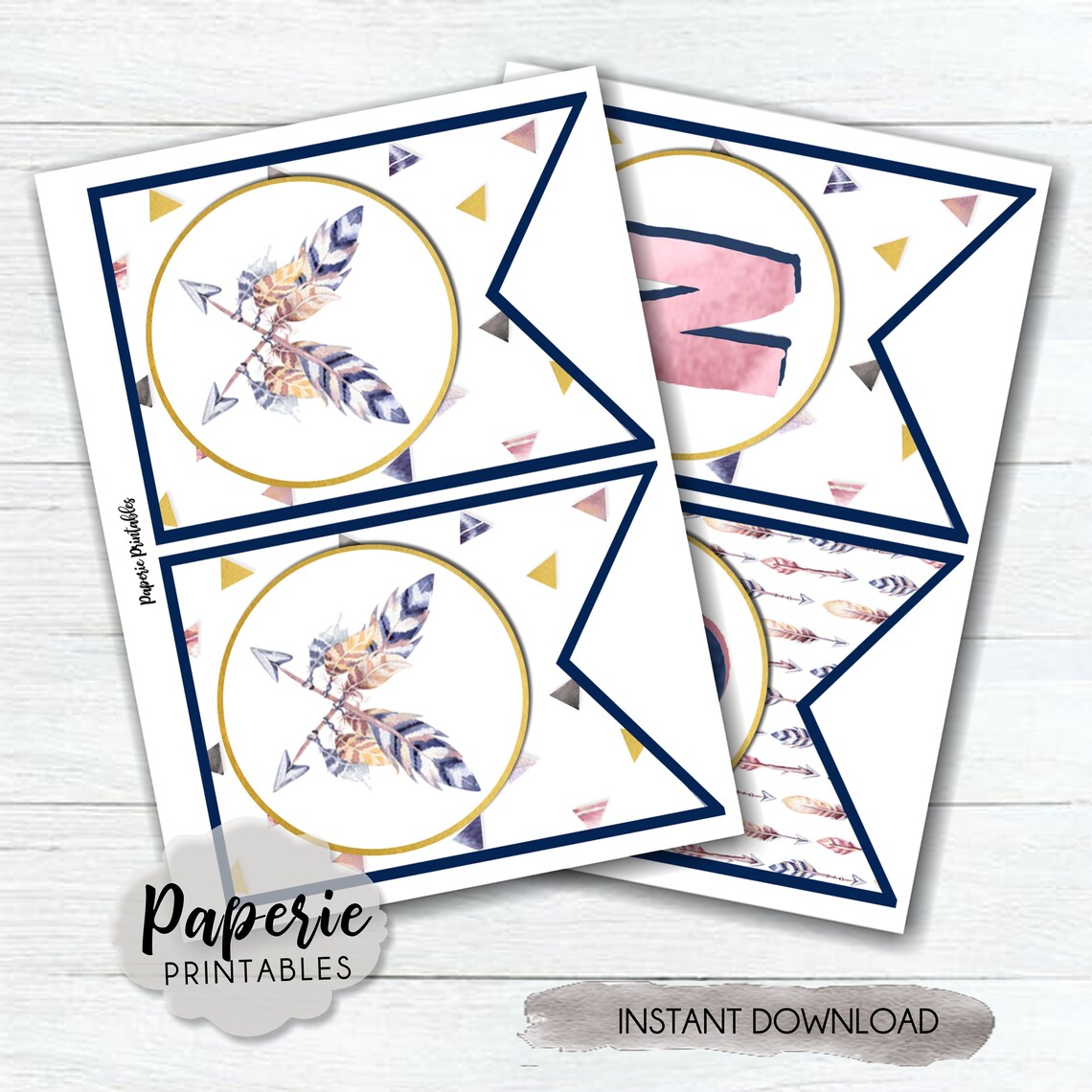 Boho Tribal High Chair One Banner Bohemian Pennant Banner Etsy