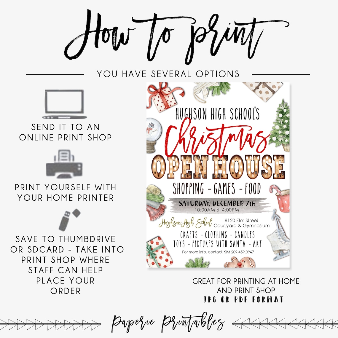 Free Printable Christmas Open House Flyer Templates