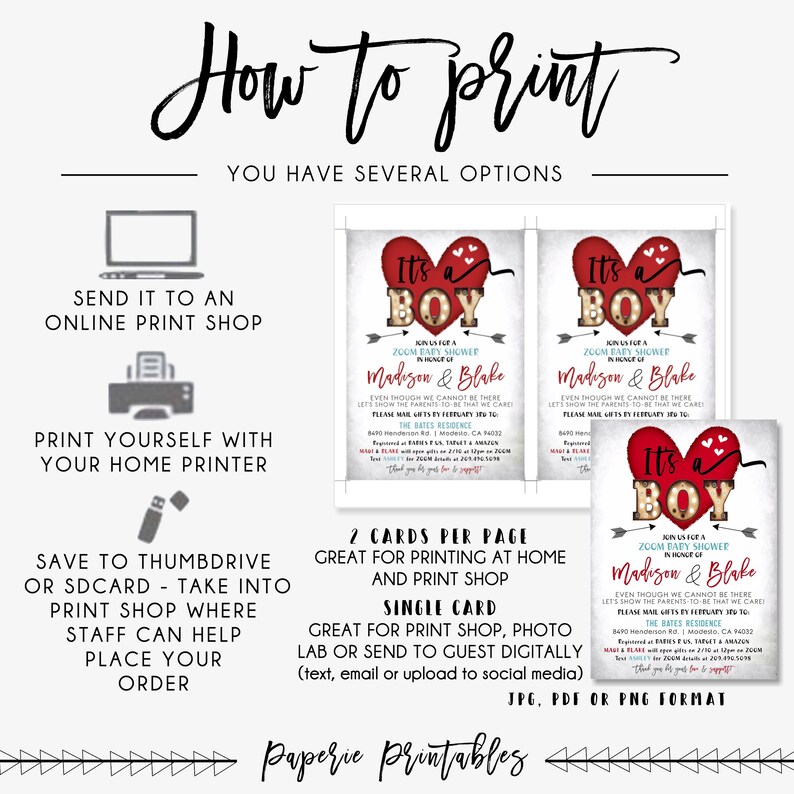 EDITABLE Zoom Baby Shower Invitation Valentine's Day Etsy