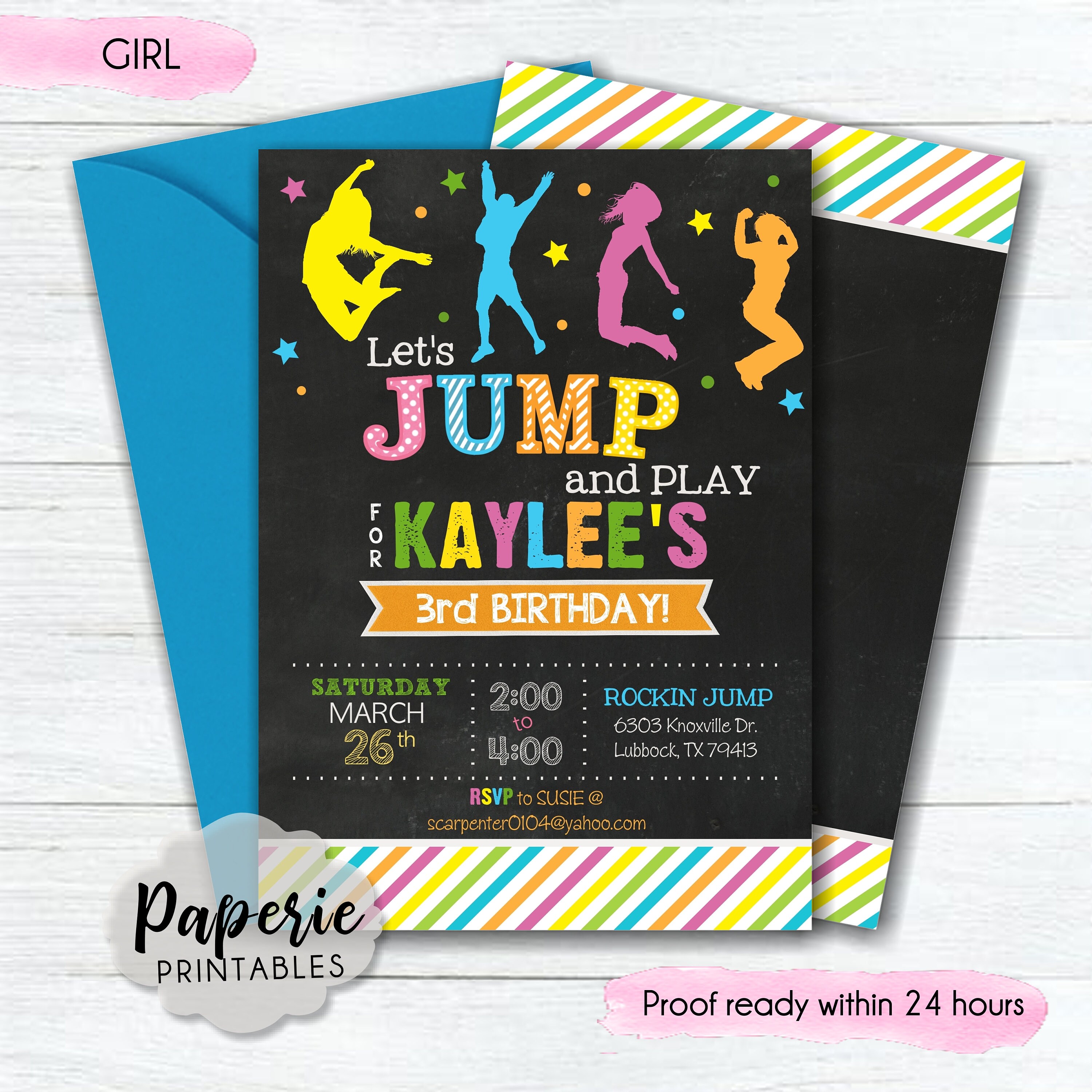 Let's Jump Birthday Party Bundle Girl Let's Jump Etsy UK