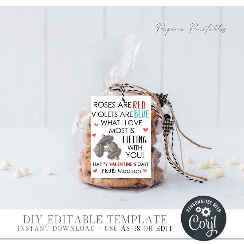 EDITABLE Gym Valentine Cards Fitness Valentine Cards Workout - Etsy