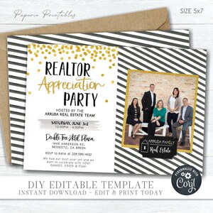 EDITABLE Realtor Appreciation Party Invitation, Client Appreciation Party Invitation, Company Party Dinner Invitation, DIY with Corjl #COP10