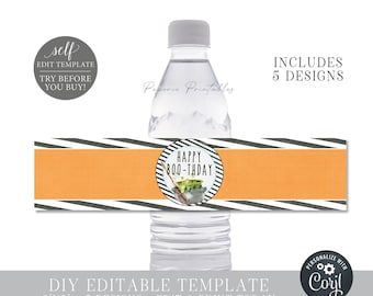 Editable Halloween Birthday Water Bottle Labels (Digital Download) #BP97 #BP129 #BP128