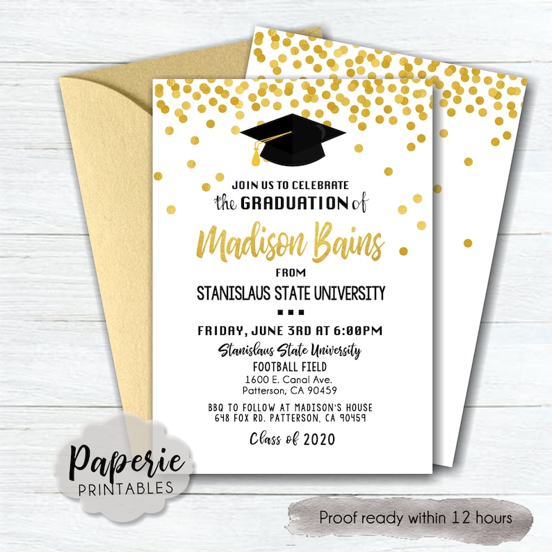 Graduation Party Invitation Graduation Ceremony Invitation Etsy