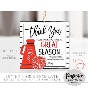 Cheer Coach Gift Tags