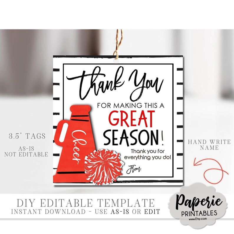 Cheer Coach Gift Tags