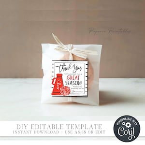 Cheer Coach Gift Tags Template