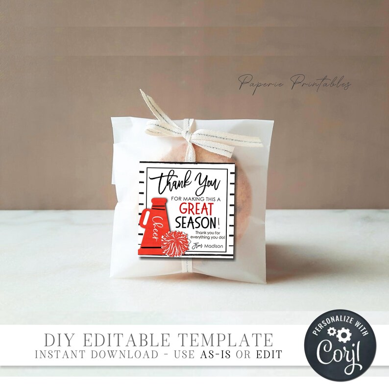 Cheer Coach Gift Tags Template