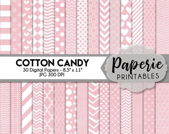 Pink & White Pattern Digital Paper, 8.5x11 Digital Scrapbooking Paper - 30 Papers - Light Pink Lattice Scrapbook Paper - Instant Download -