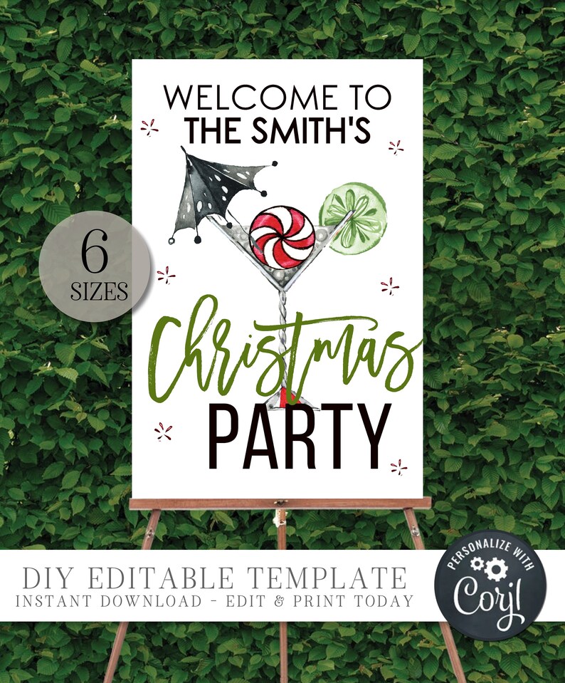 Editable Christmas Welcome Sign Holiday Welcome Sign - Etsy
