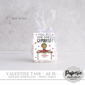 Gymnastics Valentine Card for Kids, Kids Valentine Cards, Gymnast ...