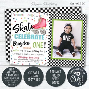 EDITABLE Skating Birthday Invitation Boy Roller Skating Birthday Party Invitation Let's Skate Birthday Invitation DIY Corjl BP79 image 5