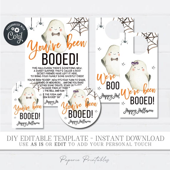 EDITABLE You've Been Booed Halloween Printable