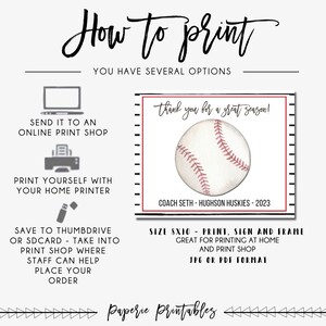 EDITABLE Baseball Coach Gift Printable, Coach Appreciation Gift, Team ...