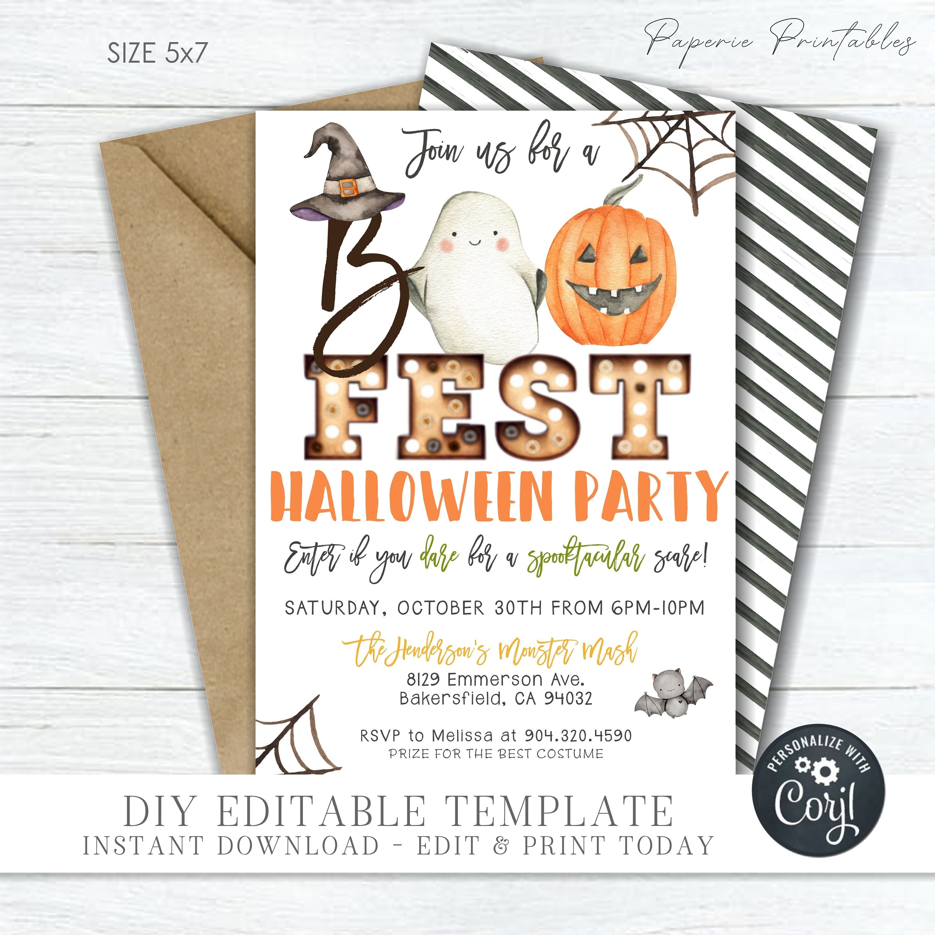 Buy EDITABLE Boo Fest Halloween Party Halloween Party Online in India - Etsy