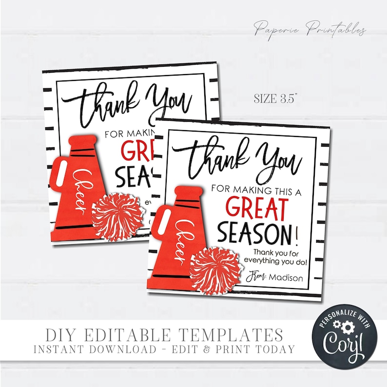 Cheer Coach Gift Tags