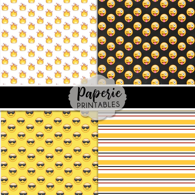EMOJI Digital Paper 12x12 Digital Scrapbooking Paper 30 Etsy