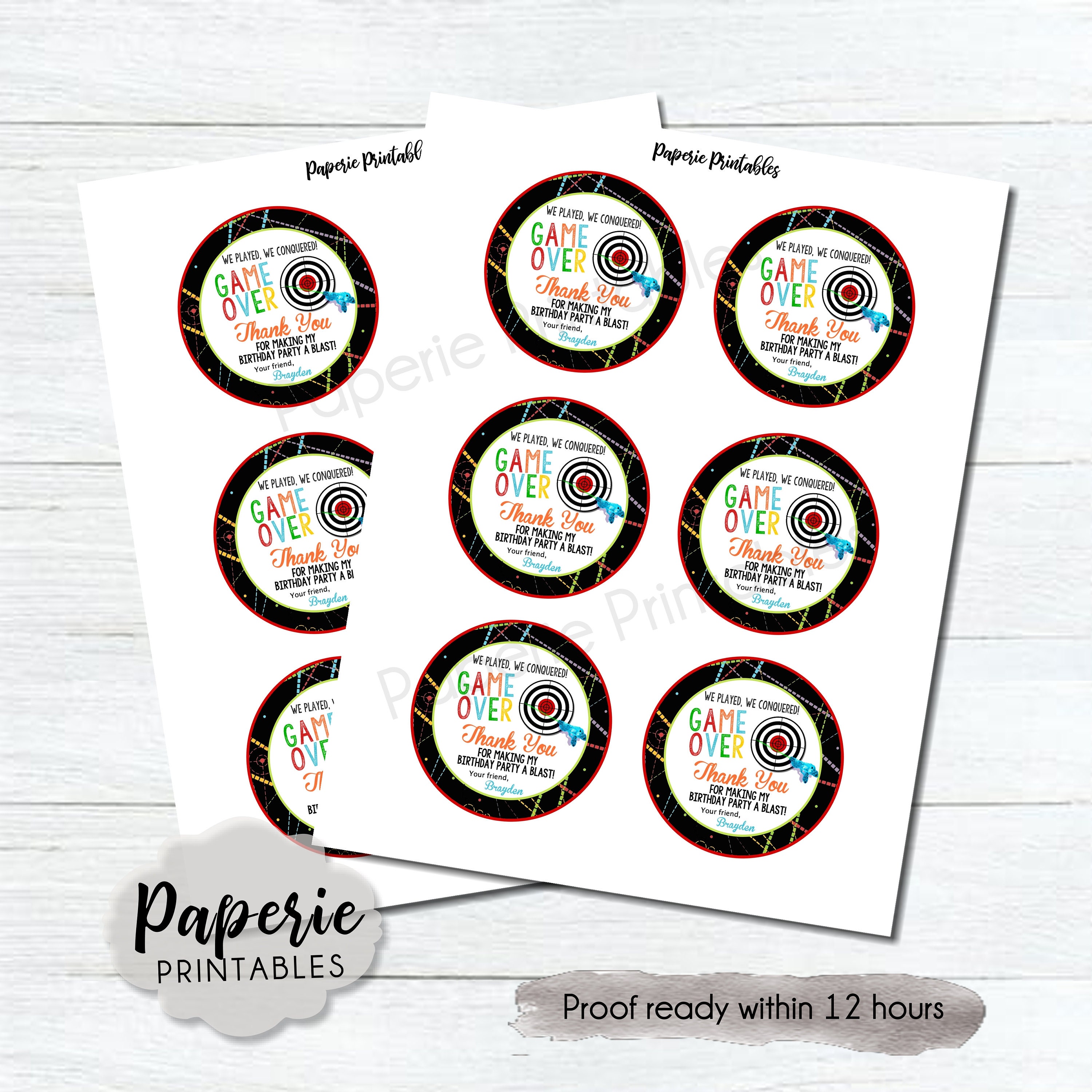 Laser Tag Birthday Party Favor Tags Laser Tag Party Favor | Etsy