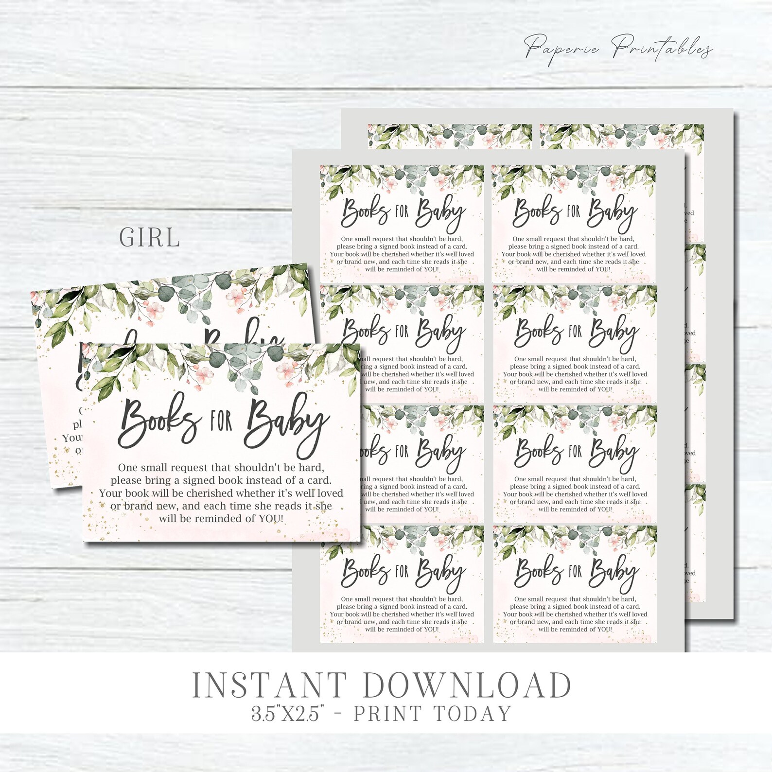 Books for Baby Request Cards Boho Bring A Book Request Etsy