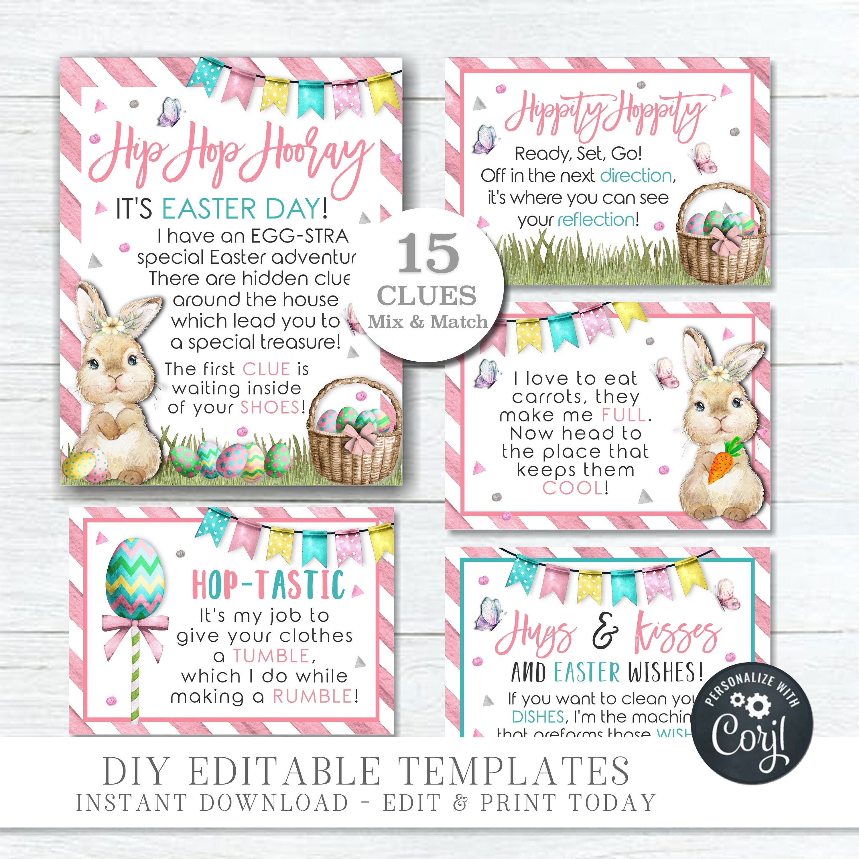 EDITABLE Easter Scavenger Hunt Printable, Treasure Hunt Easter Game, Easter Party Game, Kids Easter Treasure Hunt - #EAG02