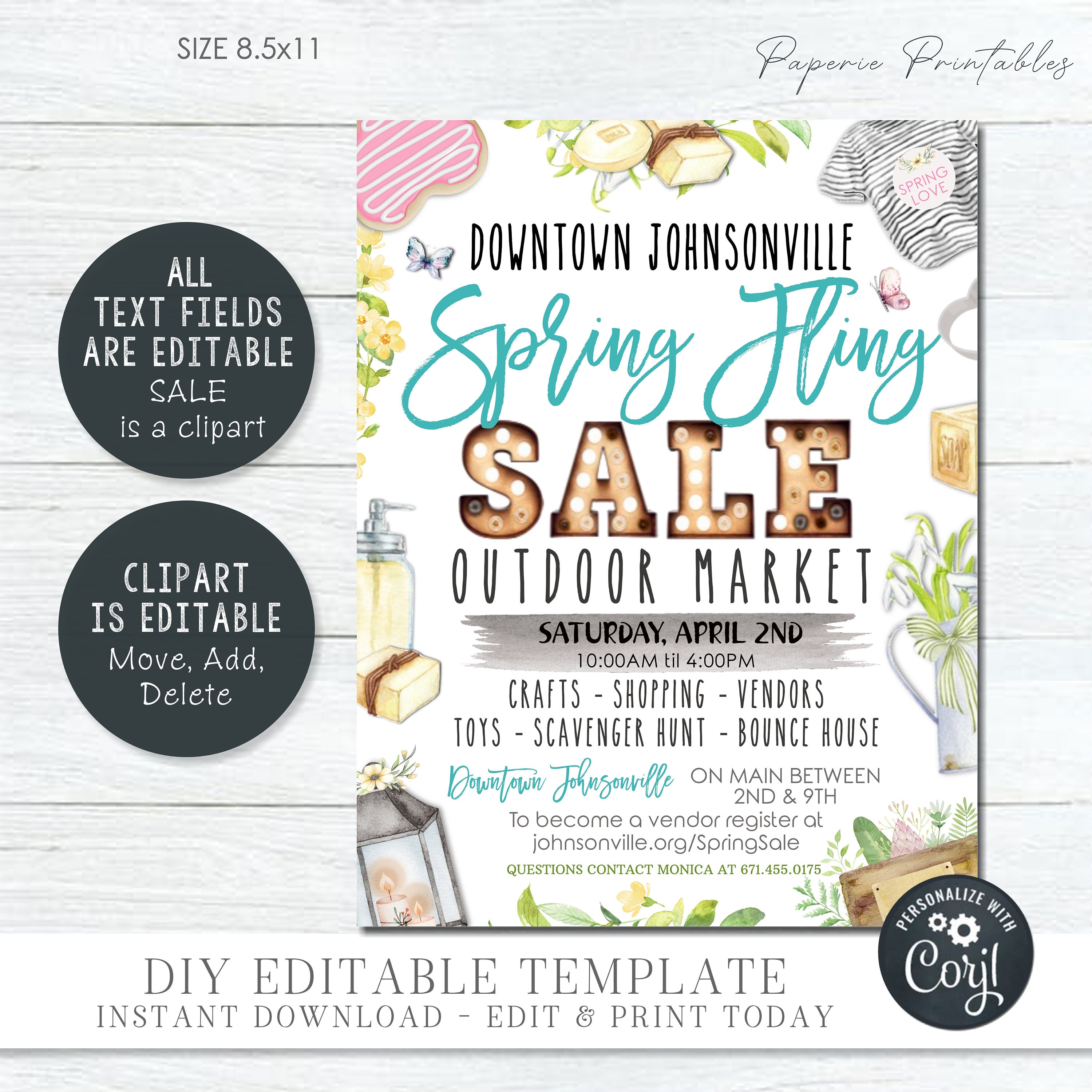 Spring Rush Flyers EDITABLE Spring SALE Shopping Flyer, Spring Event Flyer, Spring Fling ...