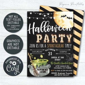 EDITABLE Halloween Party Invitation Halloween Party Template Halloween Invitation Printable Halloween Printable DIY with Corjl HP09 image 4