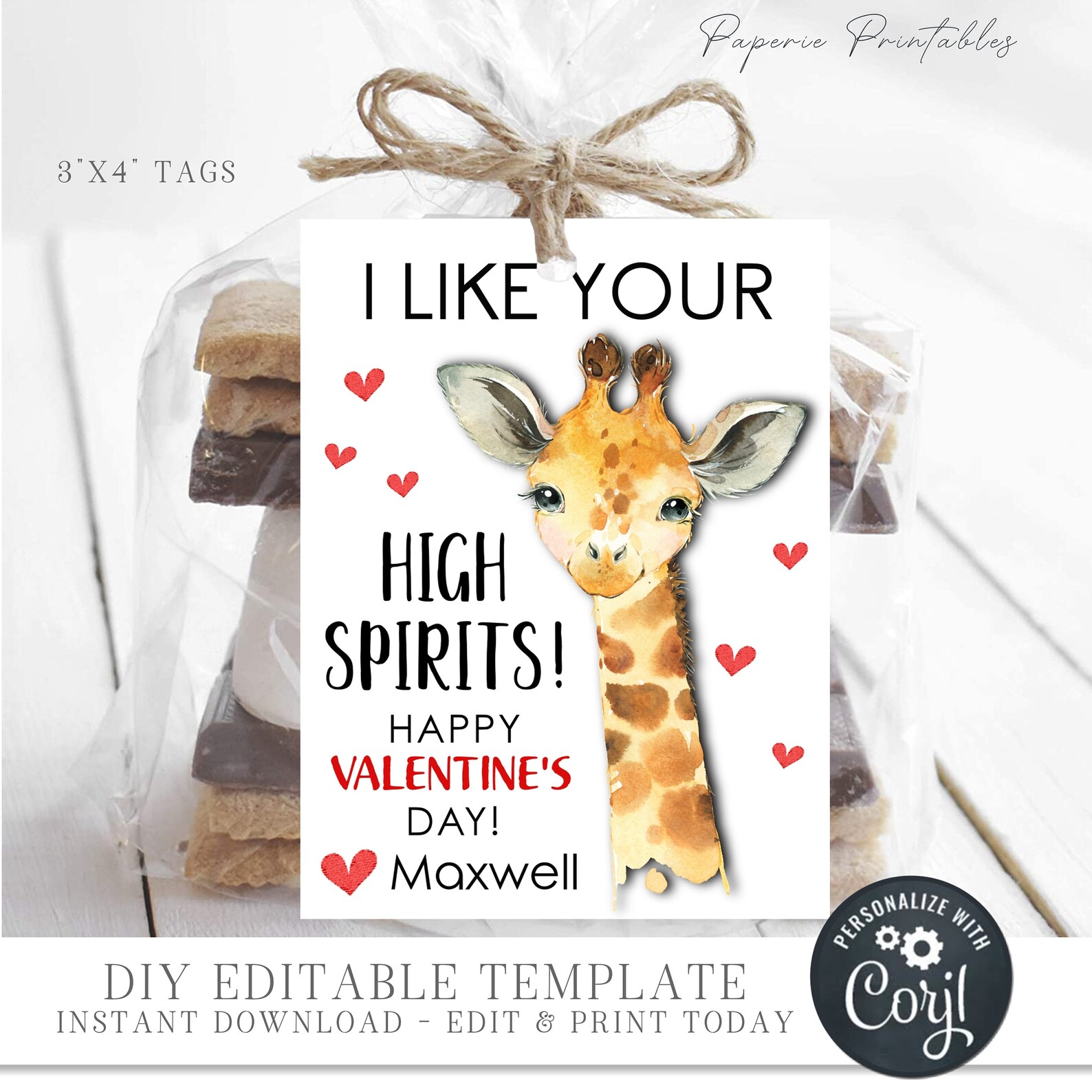 EDITABLE Jungle Valentine Cards Wild Animals Valentine Cards - Etsy