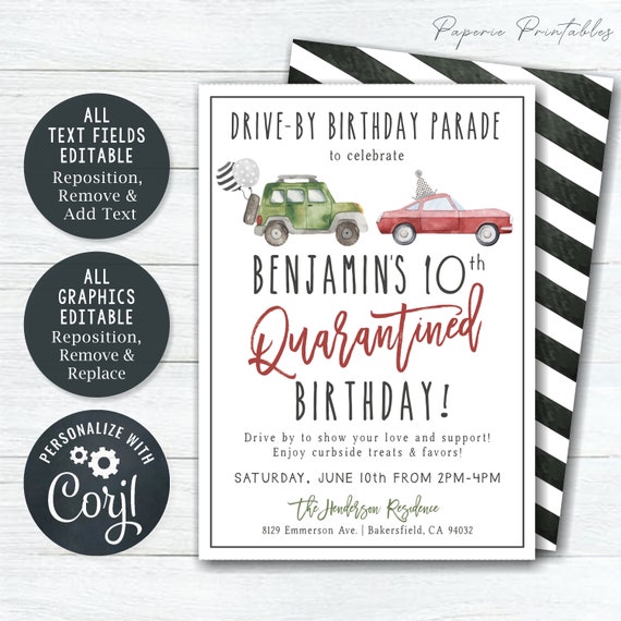 DIY Edit with Corjl EDITABLE Drive-By Birthday Parade Invitation #BP46 Boy Quarantine Birthday DIY Template Printable Invitation DIY Edit with Corjl EDITABLE Drive-By Birthday Parade Invitation #BP46 Boy Quarantine Birthday DIY Template Printable Invitation