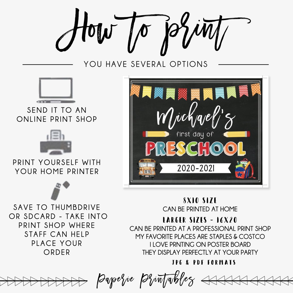 Editable First and Last Day of School Sign: Photo Prop (digital ...