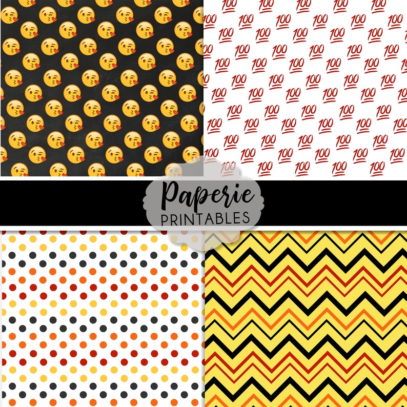 EMOJI Digital Paper 12x12 Digital Scrapbooking Paper 30 Etsy
