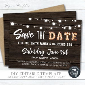 Editable Save the Date Invitation, Barnyard Bash Save the Date, Country ...