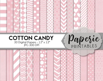 Pink & White Pattern Digital Paper - 12x12 Digital Scrapbooking Paper - 30 Papers - Light Pink Lattice Scrapbook Paper - Instant Download -