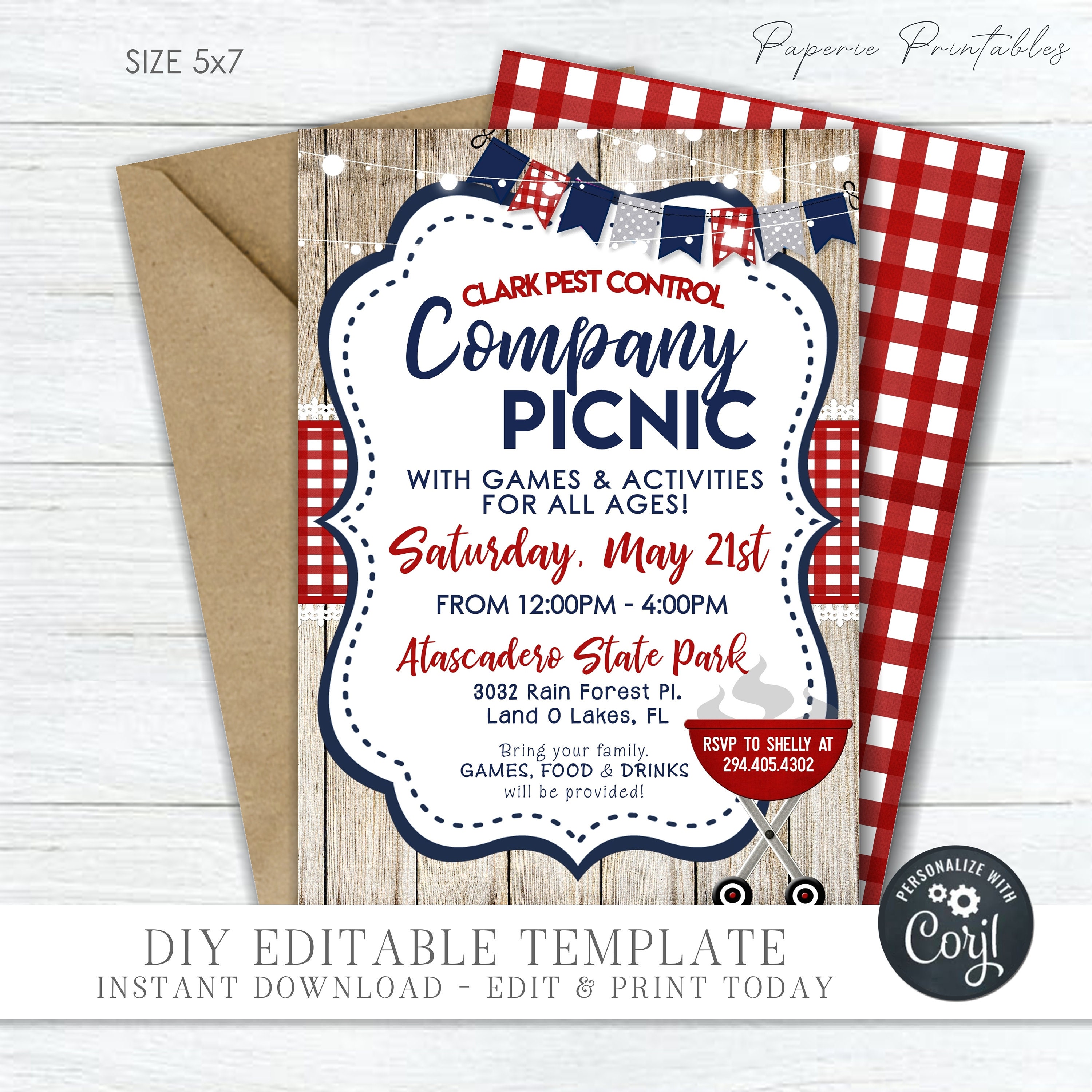 EDITABLE Company Picnic Invitation, Client Appreciation Party Invitation, Company  Picnic Invitation, Company Party DIY Corjl COP01 - Etsy Sweden