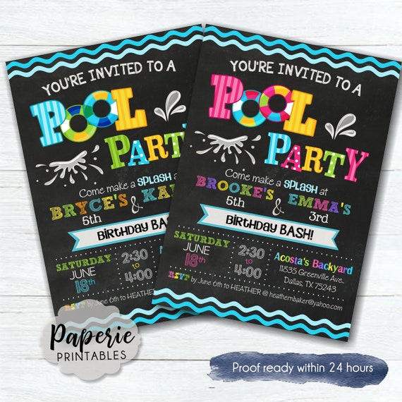 Pool Party Birthday Invitation Pool Party Invitation Girl Etsy Pool Party Birthday Invitation Pool Party Invitation Girl Etsy