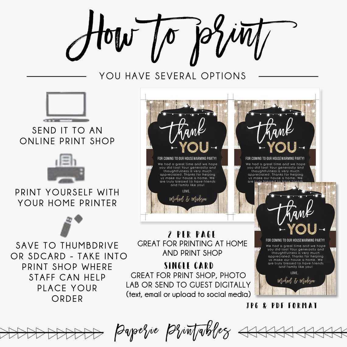 EDITABLE Housewarming Thank You Card Burlap Housewarming Etsy