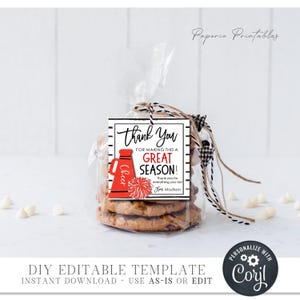 Cheer Coach Gift Tags Printable