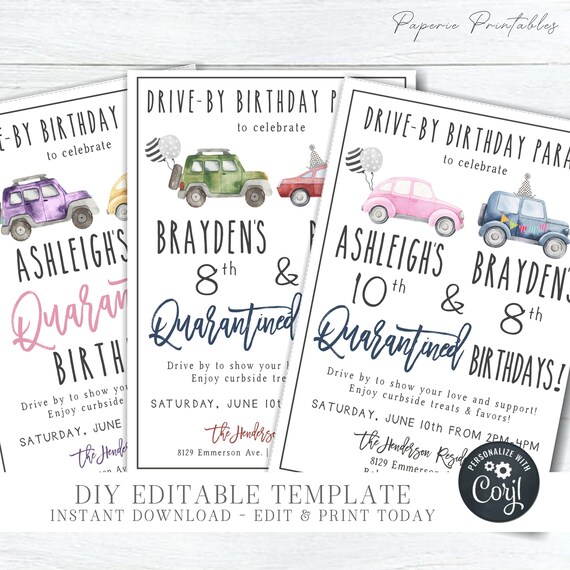 DIY Edit with Corjl EDITABLE Drive-By Birthday Parade Invitation #BP46 Boy Quarantine Birthday DIY Template Printable Invitation DIY Edit with Corjl EDITABLE Drive-By Birthday Parade Invitation #BP46 Boy Quarantine Birthday DIY Template Printable Invitation