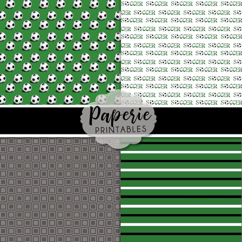 SOCCER Digital Paper 12x12 Digital Scrapbooking Paper 30 - Etsy